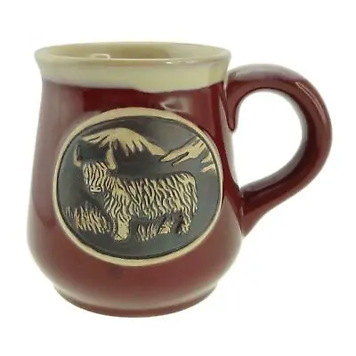 Buy Red Stoneware Piping Hot Mug Featuring A Highland Cow Coo • 12.95£