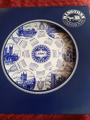 Buy Masons Ringtons Blue & White 10  1990 Calendar Plate Cathedrals Minsters In Box • 3£