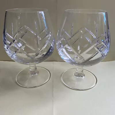 Buy Pair Of Edinburgh Lead Crystal Cut Glass Brandy Glasses Stamped • 9.99£