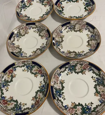 Buy Cauldon England Rare Victoria V835 Antique Hand Painted Set 6 Tea Saucers Plates • 48.25£