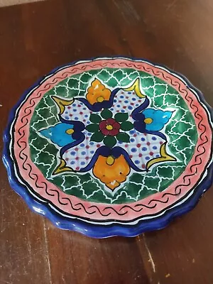 Buy Rare Hand Painted Trinket Dish Signed Mexican Talavera Folk Art - Hernandez Pve • 14.99£