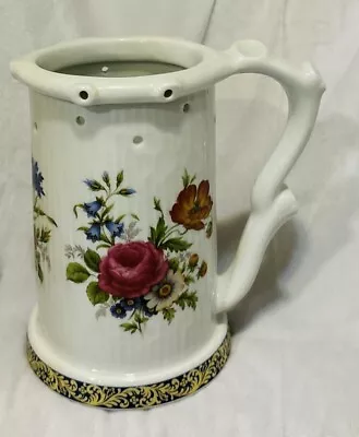 Buy Bavarian Porcelain Puzzle Stein White With  Colorful Floral 7”H 7”L  4.75”W • 23.58£