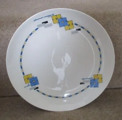 Buy Antique Art Deco Midwinter Porcelon Cake Plate - Geometric Blue & Yellow Design • 6.99£