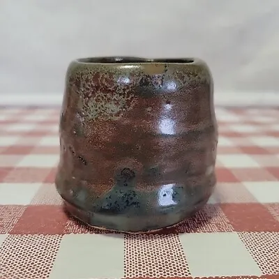 Buy Hand Crafted Red  Brown Blue Gray Irregular Cup Pottery W/ Initials  See Pics! • 9.60£