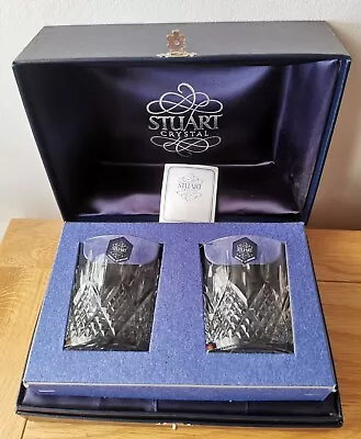 Buy Stuart Crystal X2 Shaftesbury Whiskey Tumbler Rummers Glasses Boxed Aporox 8oz • 74.95£