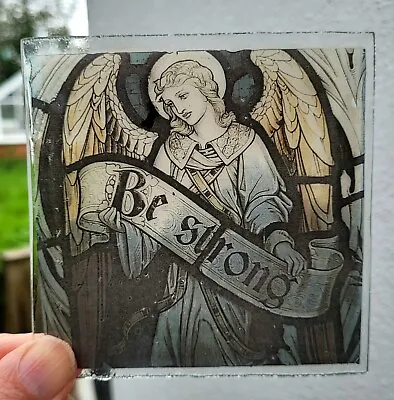 Buy Stained Glass Angel Be Strong Kiln Fired Glass Piece Angels NOT A PANEL • 21£