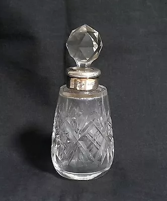 Buy Vintage/Antique Cut Glass Perfume Bottle, Solid Silver Mount, Birmingham Mark • 14£