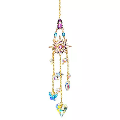 Buy Stained Glass Sun Catchers Windchime Maker Colorful Hanging Ornament • 7.90£