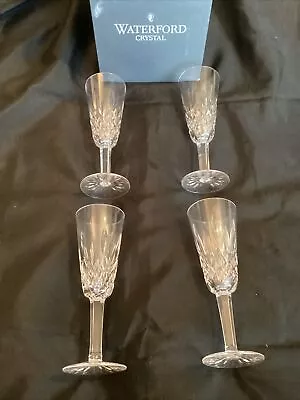 Buy 4 Waterford Lismore Crystal Champagne Flutes Glasses + Box 7 1/4  • 65£