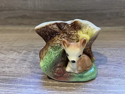 Buy Vintage Eastgate Pottery Posy Vase E941 Fawn / Deer And Woodland Fauna • 5£
