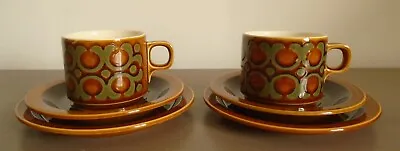 Buy Two 1970`s Hornsea Pottery Bronte Design Cup, Saucer & Side Plate Trios • 21.95£