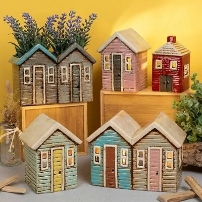 Buy Shudehill Village Pottery Ceramic Tealight Holder Different Coloured Houses • 14.99£