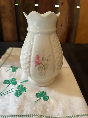 Buy Irish Donegal Parian China Vase - Vintage-11.5cm Tall-1970,s-pink Rose • 28.74£