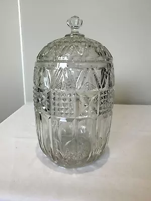 Buy Sweet Jar Vintage Pressed Glass Lidded Rare • 26£