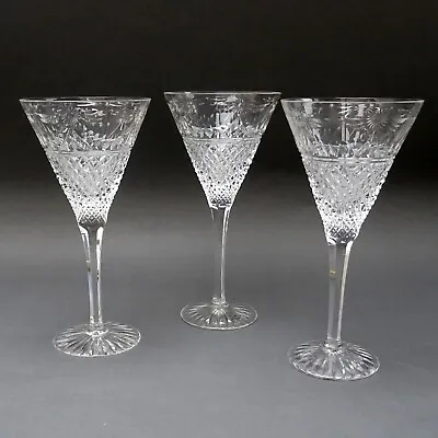 Buy 3 ~ Large Stuart Cut Crystal Wine Glasses ~ Beaconsfield Pattern  ~ 8 1/4  Tall • 135£