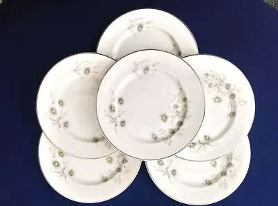 Buy Vintage Mayfair Bone China ~  White Daisy -  Set Of 6  Salad/dessert Plates 60's • 6.99£