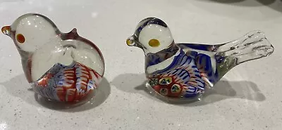Buy Vintage Pair Of Small Glass Bird Paperweights • 8£
