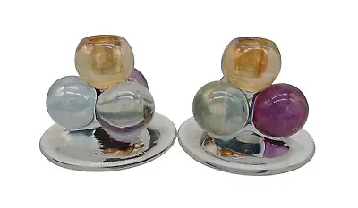 Buy Candle Holders Pair Westmoreland 3 Glass Ball On Base Flash Color 3.5 In Wide • 42.68£