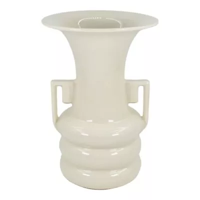 Buy Abingdon Vintage Art Deco Pottery White Ceramic Vase 114 • 94.51£