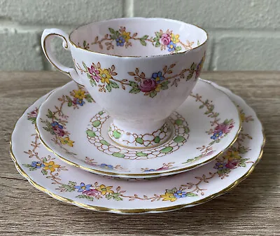 Buy 1 Tuscan Fine English Bone China Tea Cup Saucer Plate - Trio- Pink Floral • 11.50£