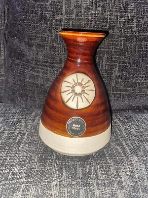 Buy Fosters Pottery Redruth Vase Bud Post Handmade Brown Beige Glazed  • 10£
