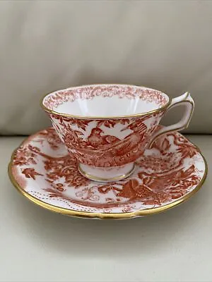 Buy Beautiful Royal Crown Derby Red Aves Cup And Saucer Fine English Bone China • 19.99£