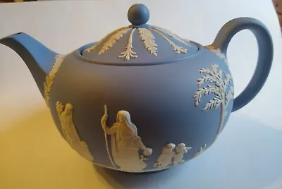 Buy Vintage Blue Wedgewood Jasperware Teapot Made In England • 35£