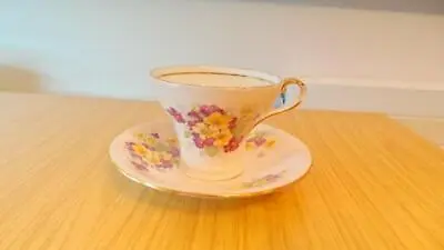 Buy BC455: Aynsley Bone China Tea Cup & Saucer - Floral Pattern • 15£