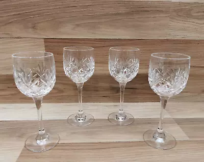 Buy 4 X  Vintage Crystal Cut Wine Hock Glasses • 19.99£