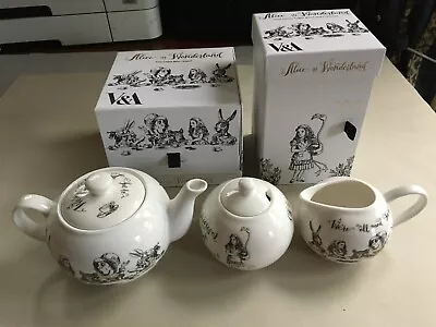 Buy Alice In Wonder Mini Teapot Sugar Bowl And Creamer, Fine China By V&A. 001 • 44.95£