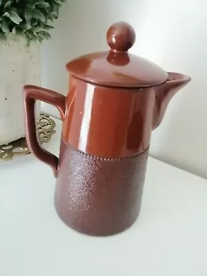 Buy Vintage. Bourn Denby Coffee Pot Lidded Twotone Brown Rare Sas • 9£