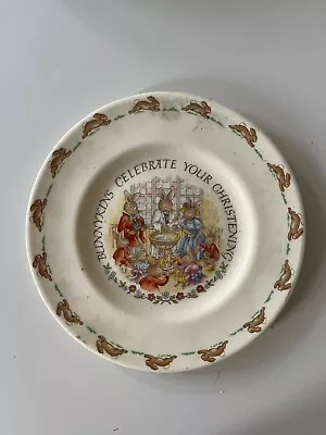 Buy Vintage 1991 Royal Doulton English Fine Bone China Bunnykins Christening Plate • 0.99£