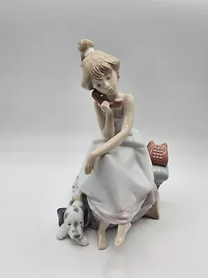 Buy Lladro 5466 Chit-Chat Girl Talking On Phone With Dalmatian Dog • 61.56£