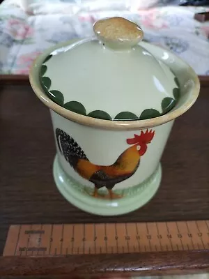 Buy Moorland Staffordshire Burslem Handmade Pottery Lidded Storage Jar Chickens VGC • 9.99£