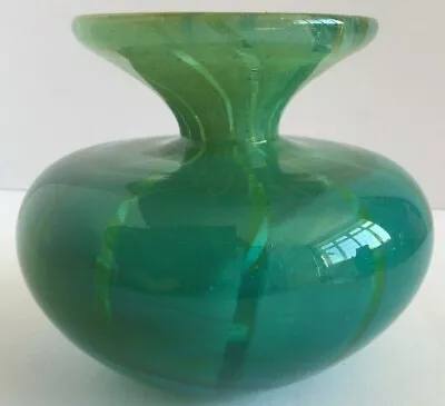 Buy Early Signed Mdina Blue Green Vase Ming Pattern 12.5cm Wide X 11cm High • 38.90£