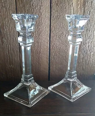 Buy Vintage 8” Roman Crystal Candlestick Holders Leaded Pair Of Toscany Collection • 17.98£