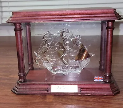Buy Rare Sea Venture Ship Model Sculpture In Wood Case Bermuda Borosilicate Glass • 104.20£