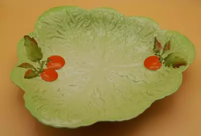 Buy (505) Carlton Ware Green Lettuce Leaf Dish With Red Tomatoes-Vintage • 9£
