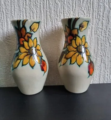 Buy Gouda Holland Aster FLORA Pottery Pair Of Small Ceramic Vase Dutch Pottery 6.25  • 19.99£