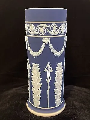 Buy Antique Wedgwood Cobalt Jasperware Spill Vase Rams Head Lily Of The Valley B14 • 141.30£