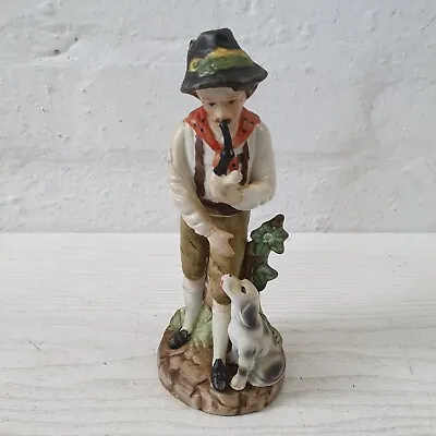 Buy VINTAGE FIGURINE  Man With Dog And Pipe - B31 • 12.99£
