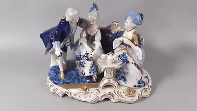Buy Volkstedt Tea Party Group Dresden Porcelain Vintage • 29.99£