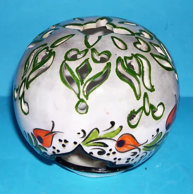 Buy Vtg Turkish Kutahya Gini Pottery Attractive Highly Decorative Reticulated Globe. • 47.50£