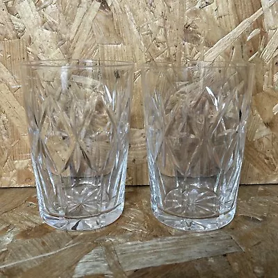 Buy 2 X Vintage Edinburgh Crystal Old Fashioned Whiskey Whisky Tumbler Glass 10.5cm • 7.99£