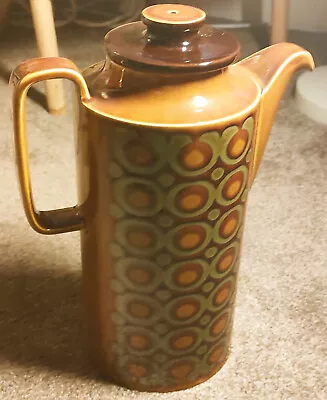 Buy Vintage 1975 Hornsea Pottery Bronte Pattern Brown Tall Coffee Pot With Lid • 16.99£