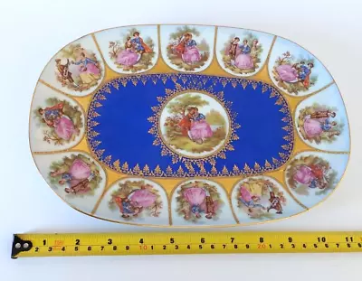 Buy Bavaria ~    Old Vienna    Oval Plate In Blue & Pink • 15£