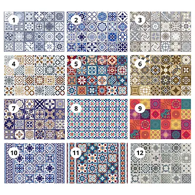 Buy Tile Transfers Stickers Wall Vintage Mosaic Self-Adhesive Kitchen Peel And Stick • 17.95£