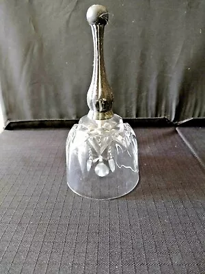 Buy Cut Glass Vintage Bell With Metal Handle • 4.99£