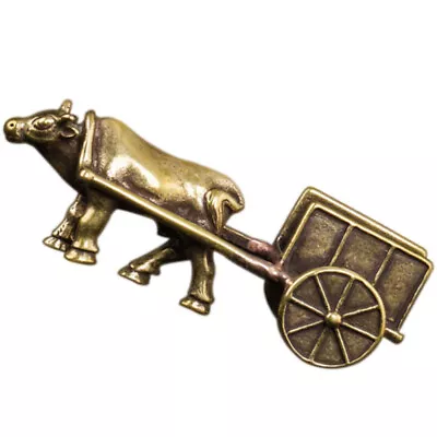 Buy  Brass Bull Desk Topper Home Ornament Chinese Zodiac Figurine Vintage Miniature • 9.49£