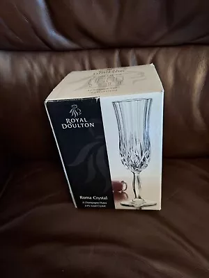 Buy 4 BOXED ROYAL DOULTON Tall ROMA LIQUEUR GLASSES 24% LEAD CRYSTAL • 9.99£